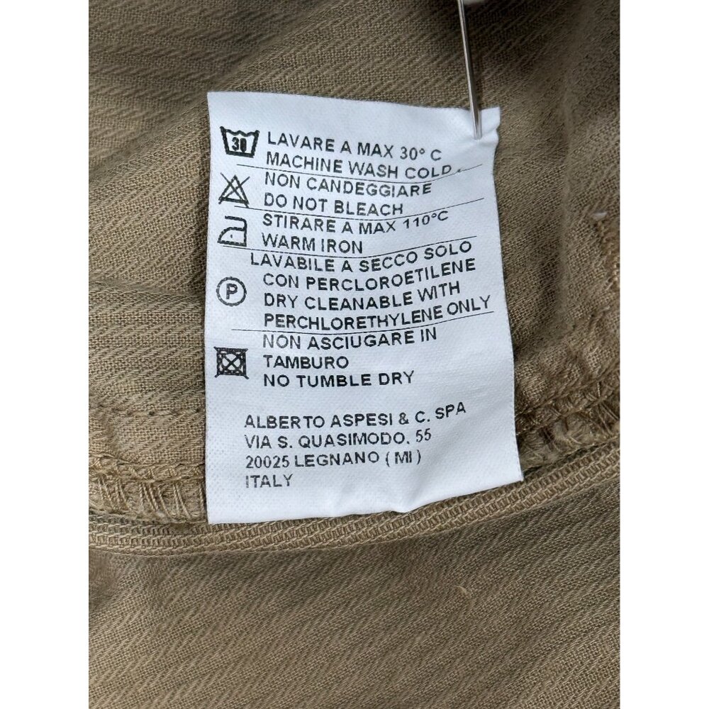 Aspesi ATA Italian 54 / US 36x34 Khaki Chino Pants Mens Trousers - Picture 7 of 8